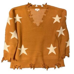 Amarylis V-Neck Sweater with Cream Stars